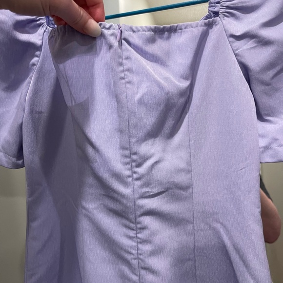 Cider Light Purple Puff Sleeve Mini Dress - Picture 3 of 6